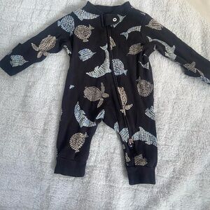 Charming Turtle Print Kids Footie